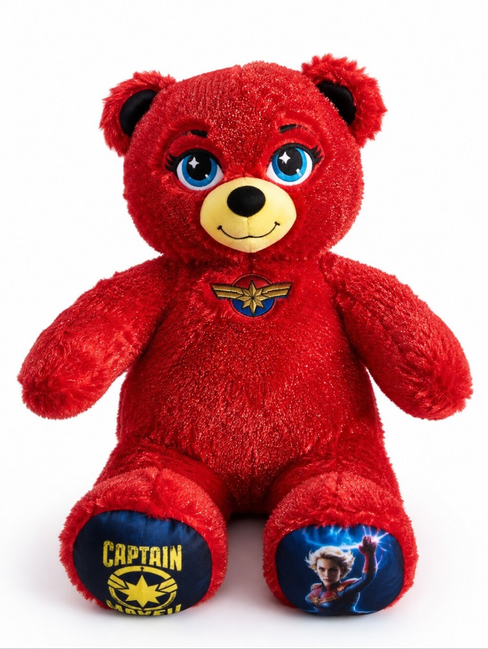Build-A-Bear Marvel Captain Marvel Red Sparkle Bear 16” 2018 Plush